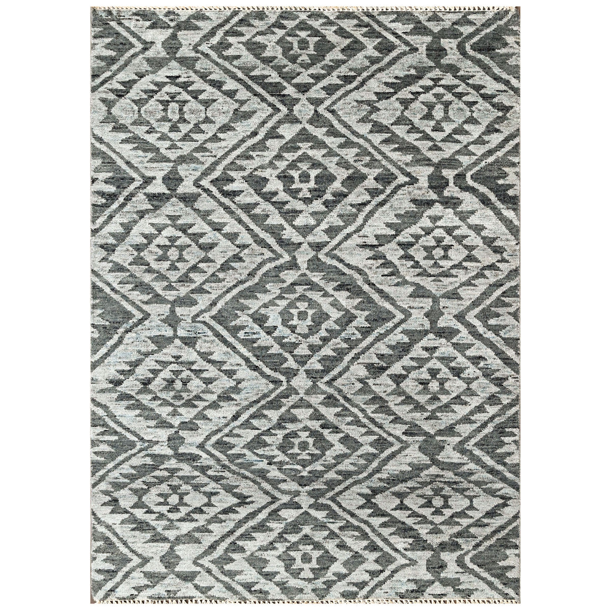 Dark Gray 4'1''x5'11'' Oushak Southwestern Hand Knotted Wool Oriental Area Rug
