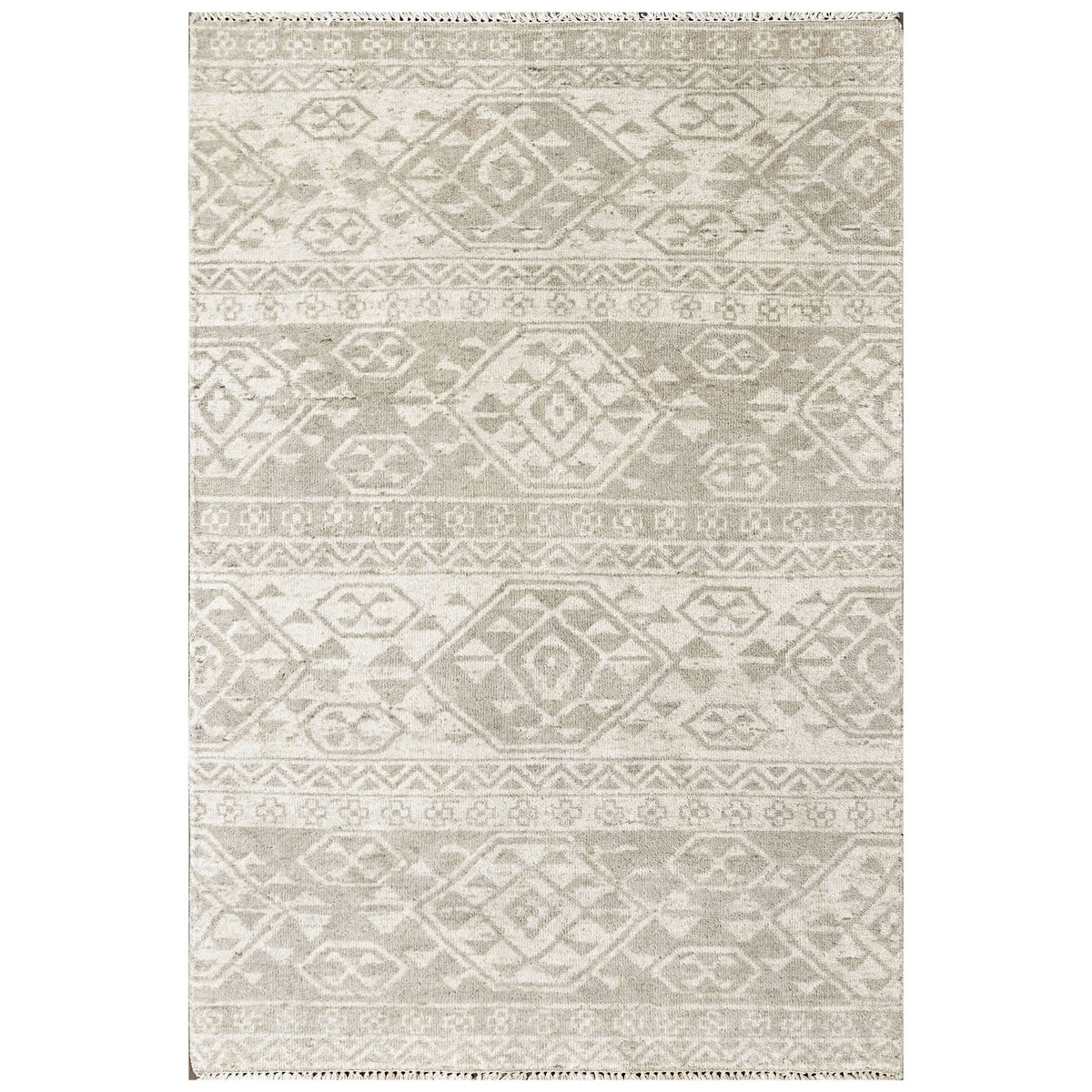 Beige 3'11''x5'10'' Oushak Southwestern Hand Knotted Wool Oriental Area Rug
