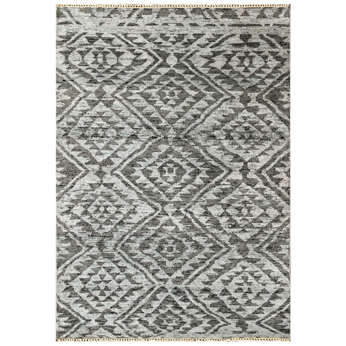Dark Gray 3'10''x5'8'' Oushak Southwestern Hand Knotted Wool Oriental Area Rug