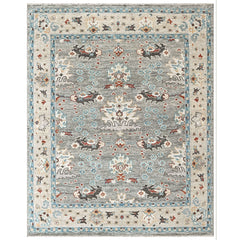 Gray 8x10 Oushak Transitional Hand Knotted Wool Oriental Area Rug