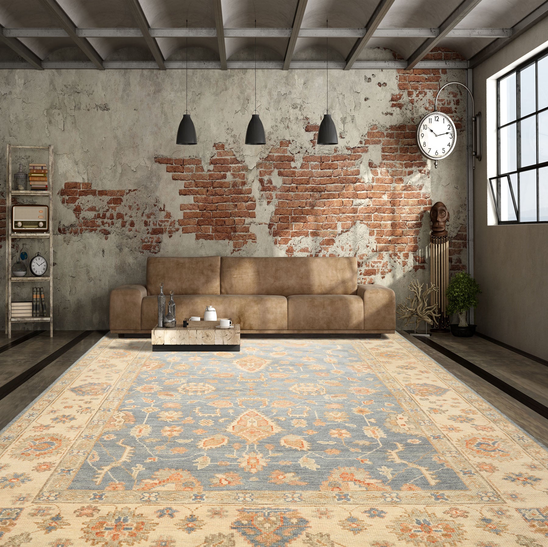 9x12 Beige, Blue, Taupe Color Hand Knotted Tibetan Wool Modern & Contemporary Oriental Rug