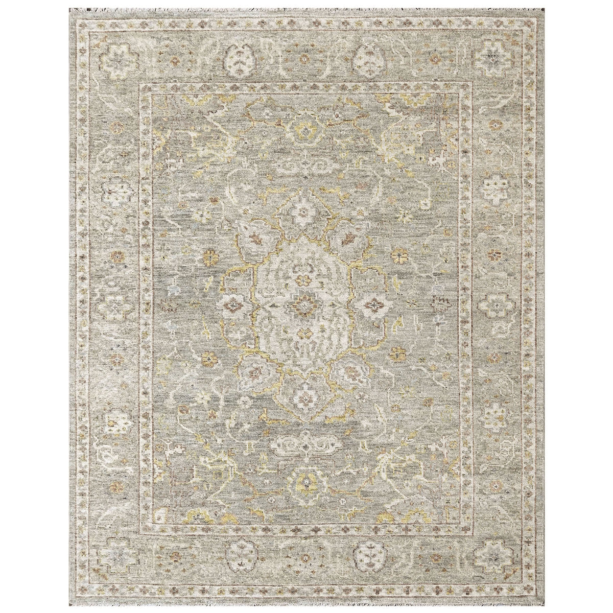 Gray 9x12 Oushak Transitional Hand Knotted Wool Oriental Area Rug