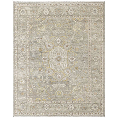 Gray 9x12 Oushak Transitional Hand Knotted Wool Oriental Area Rug