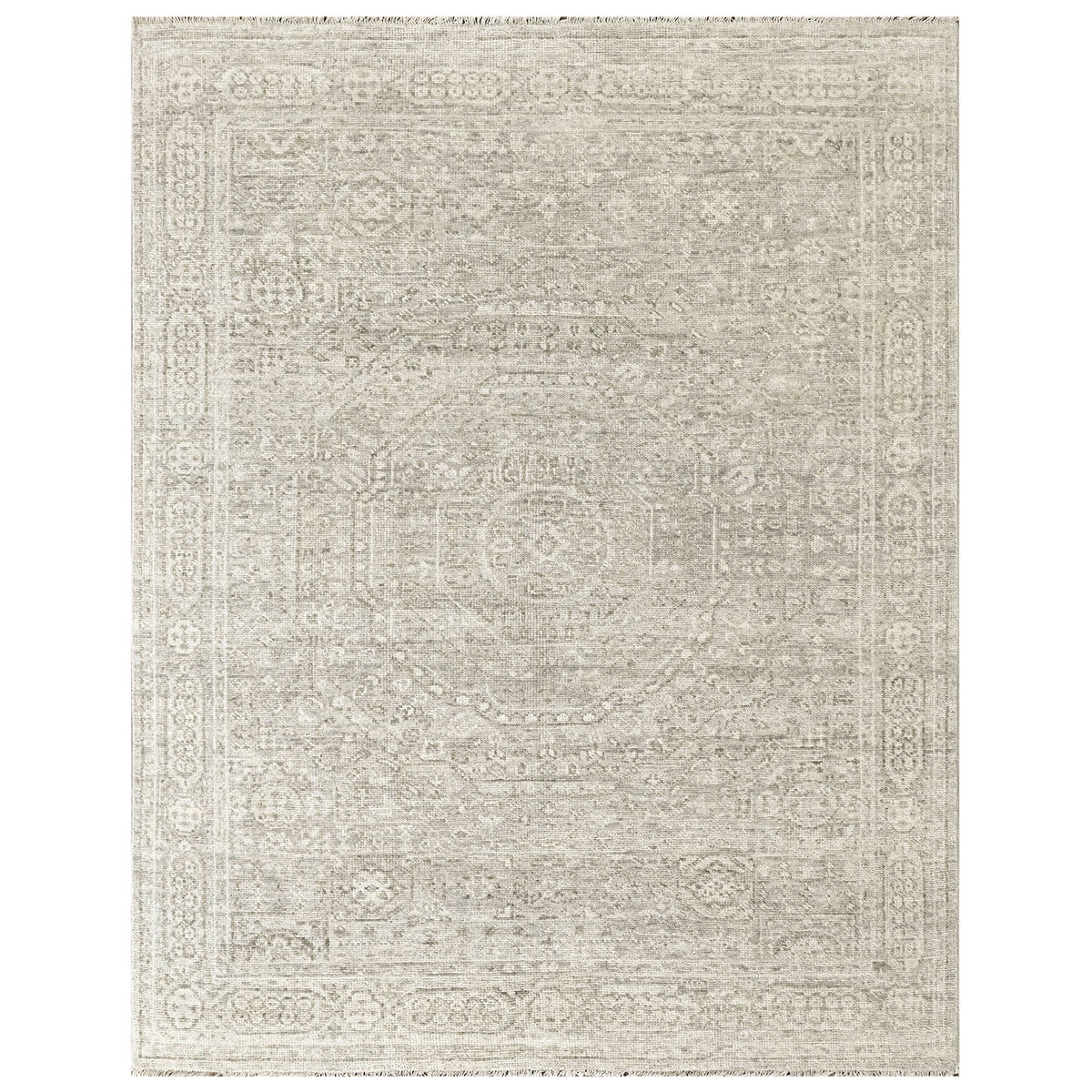 Beige 7'8''x9'9'' Oushak Traditional Hand Knotted Wool Oriental Area Rug