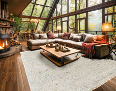 Beige, Gray Multi Size Oushak Transitional Hand Knotted Wool Oriental Area Rug