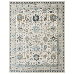 Beige 9x11'11'' Oushak Transitional Hand Knotted Wool Oriental Area Rug
