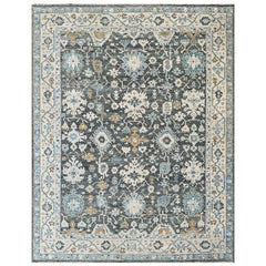 Gray, Beige 9'2''x11'11'' Oushak Transitional Hand Knotted Wool Oriental Area Rug