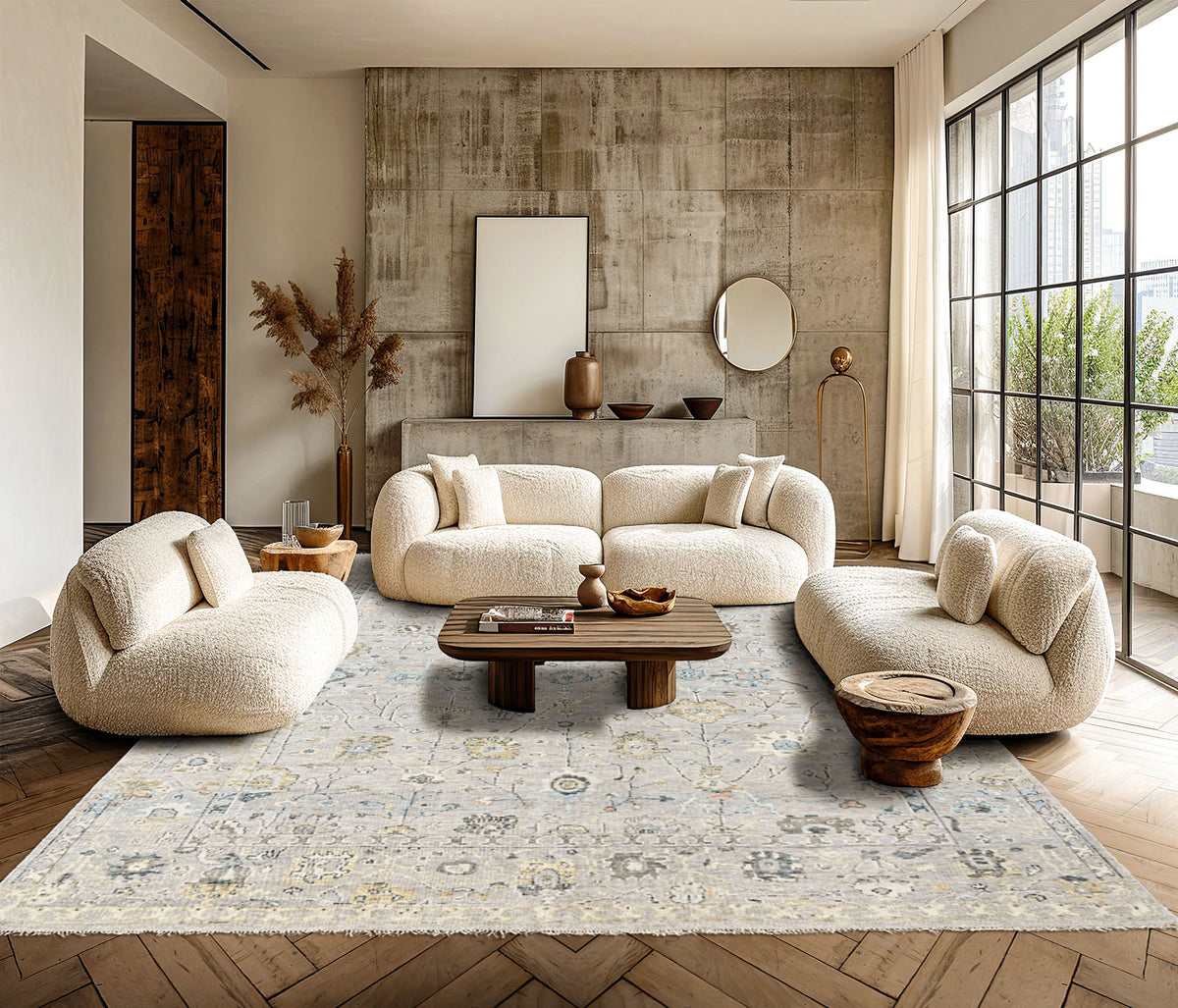 Mint 2'6''x8'6'' Oushak Transitional Hand Knotted Wool Oriental Area Rug