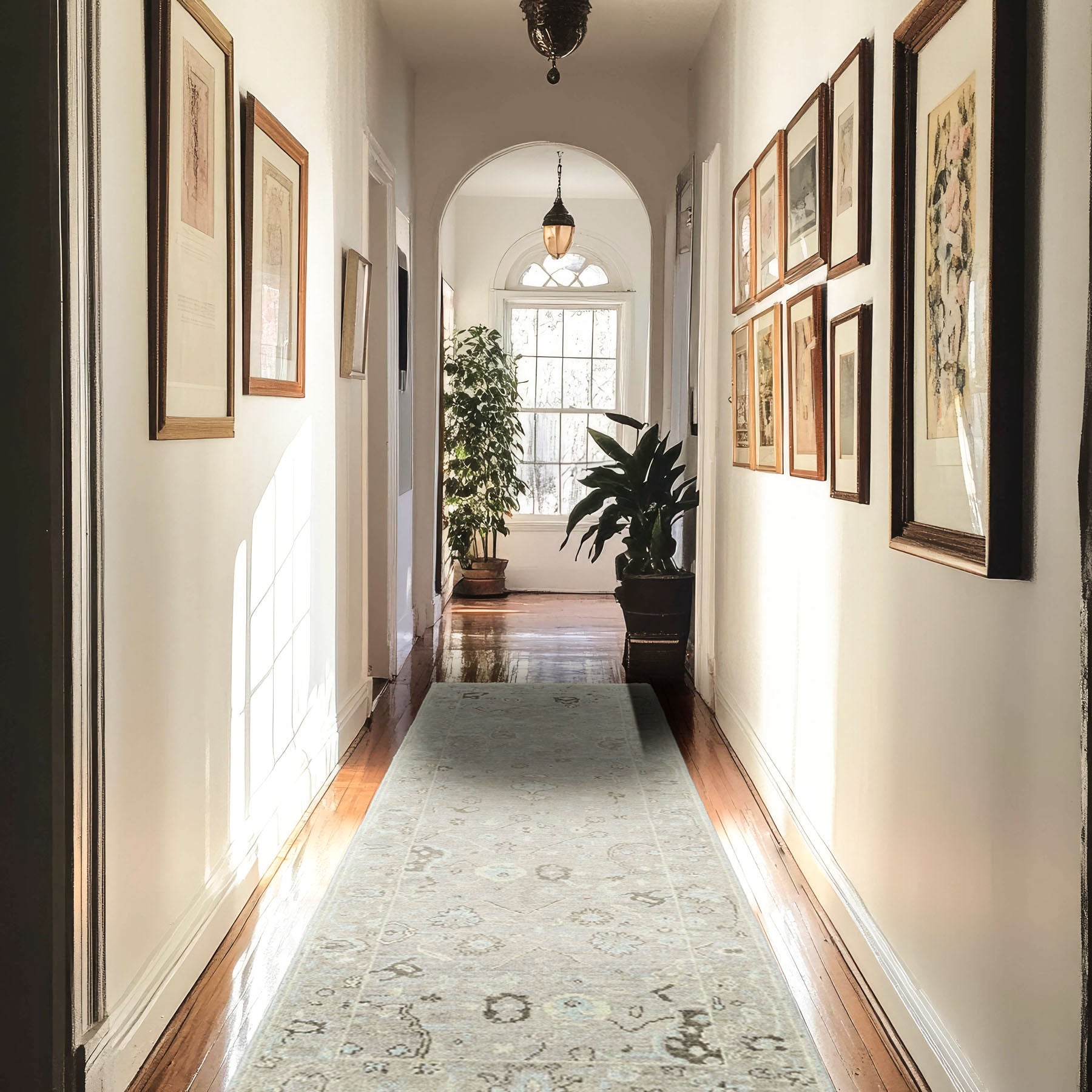 Beige 13x19 Oushak Transitional Hand Knotted Wool Oriental Area Rug