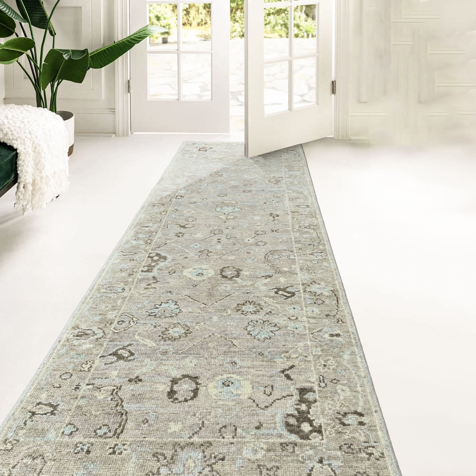 Beige 13x19 Oushak Transitional Hand Knotted Wool Oriental Area Rug