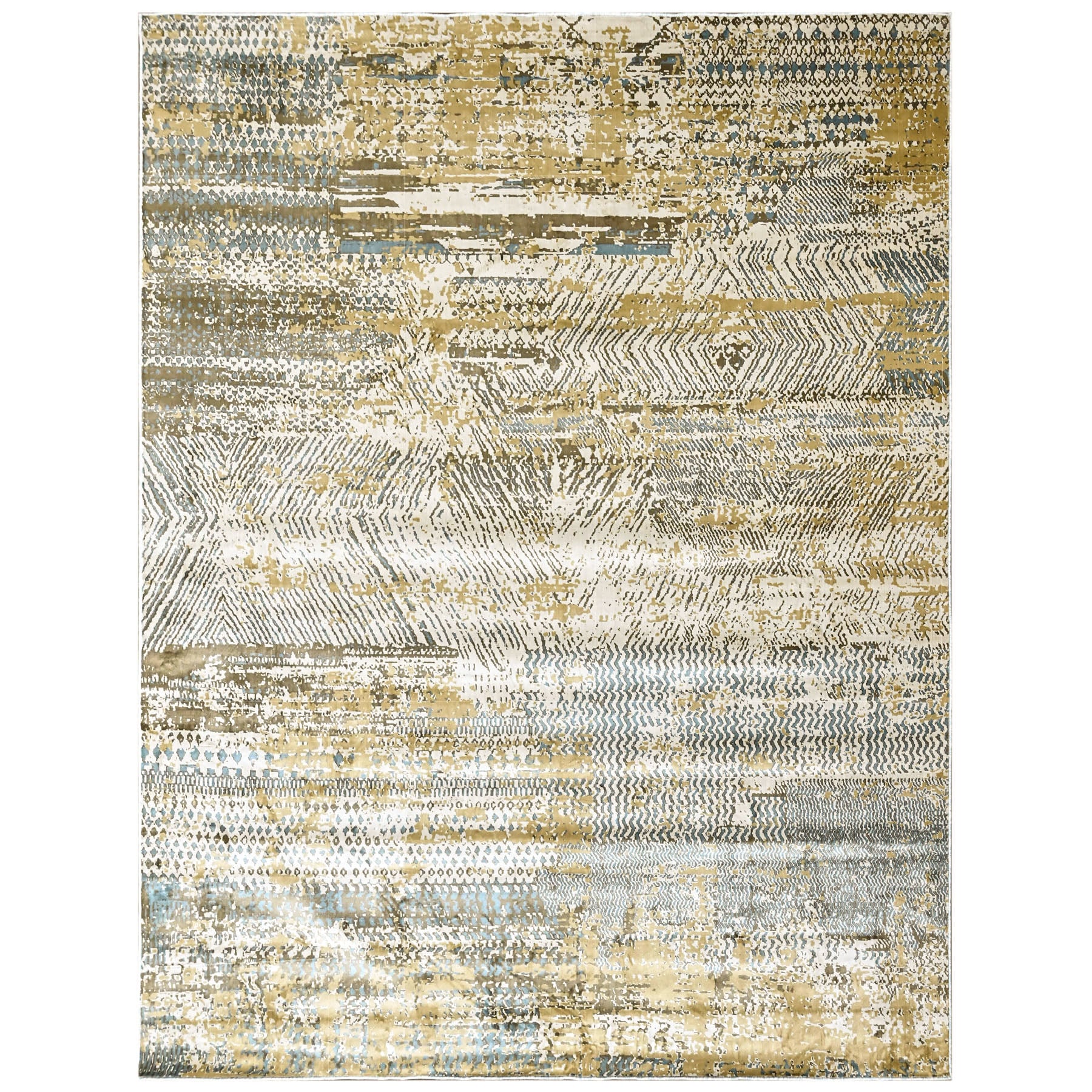 9x12 Beige, Gray, Gold Color Power Loom Oushak Wool Modern Oriental Rug