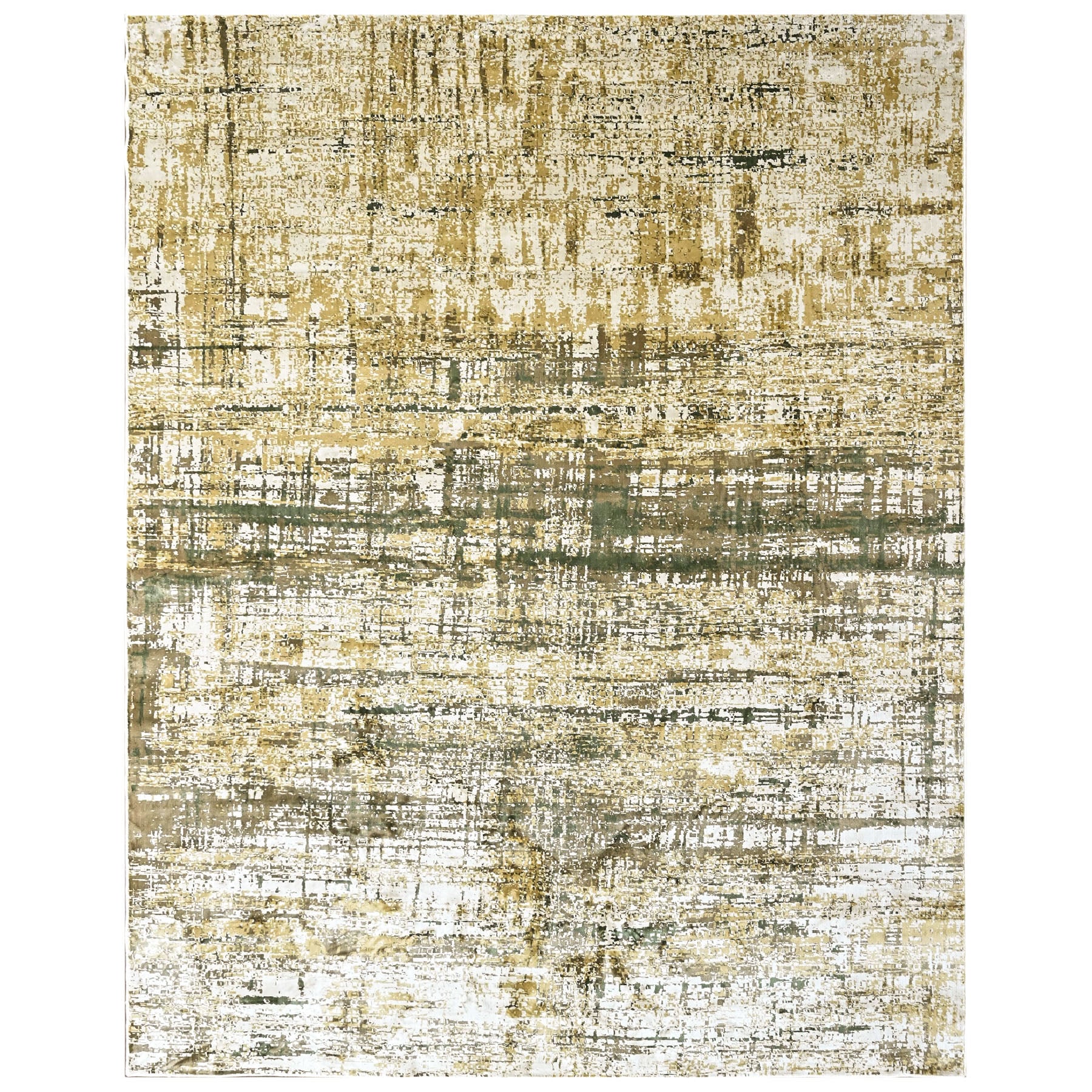 9x12 Beige, Gray, Gold Color Power Loom Oushak Wool Modern Oriental Rug