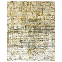 9x12 Beige, Gray, Gold Color Power Loom Oushak Wool Modern Oriental Rug