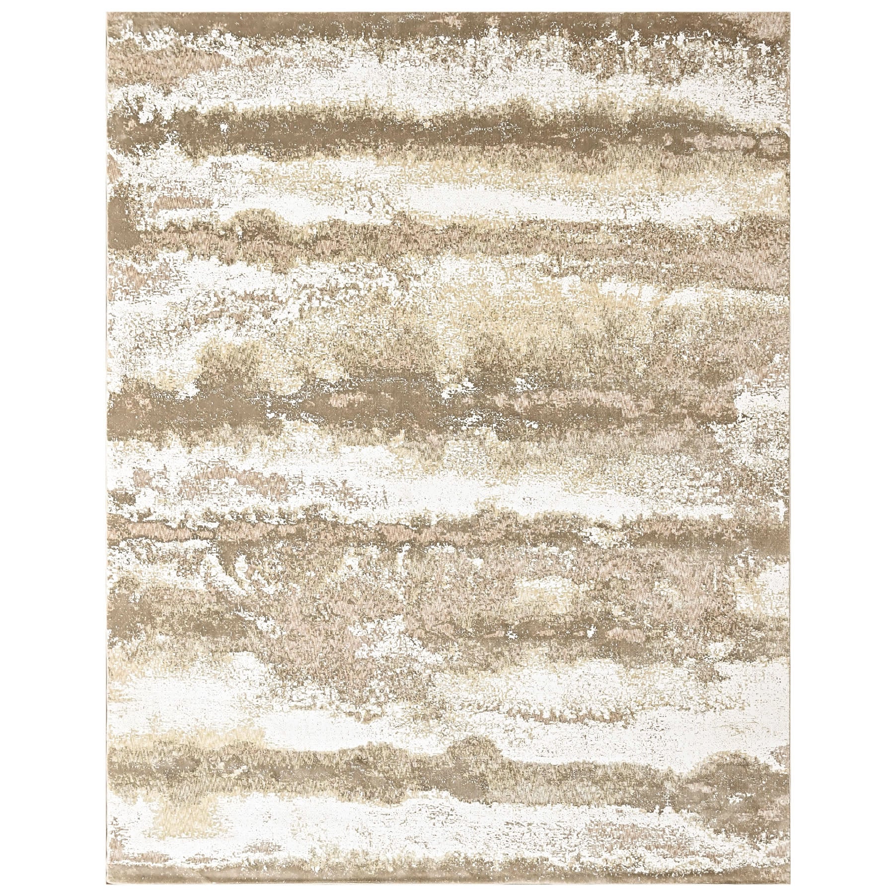 9x12 Ivory, Beige, Brown Color Power Loom Oushak Wool Modern Oriental Rug