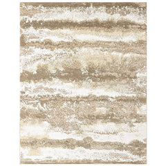 9x12 Ivory, Beige, Brown Color Power Loom Oushak Wool Modern Oriental Rug