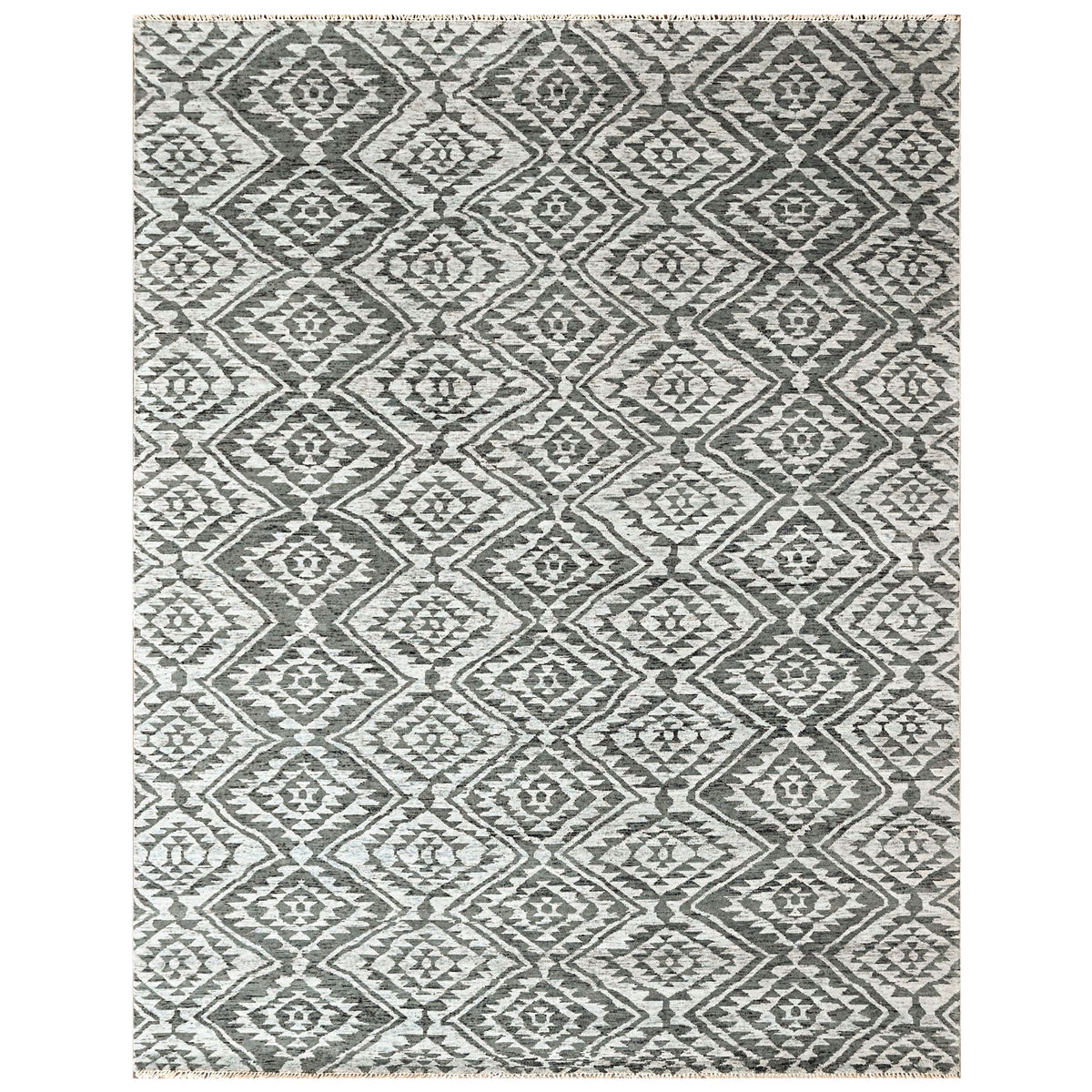 8'6x11'6 Gray, Silver, Color Hand Knotted Oushak Wool Modern Oriental Rug