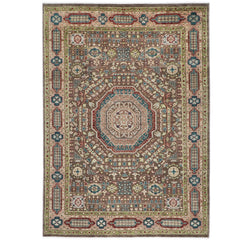 10x14 Brown, Rose, Teal Color Hand Knotted Oushak Wool Traditional Oriental Rug