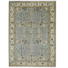 10x14 Taupe, Gray, Beige Color Hand Knotted Oushak Wool Transitional Oriental Rug