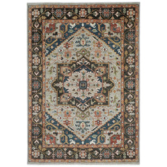 10x14 Gray, Green, Ivory Color Hand Knotted Oushak Wool  Oriental Rug