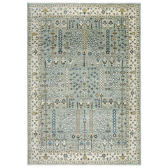 10x14 Celadon, Beige, Green Color Hand Knotted Oushak Wool Transitional Oriental Rug