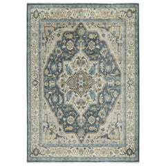 10x14 Slate, Blue, Beige Color Hand Knotted Oushak Wool  Oriental Rug