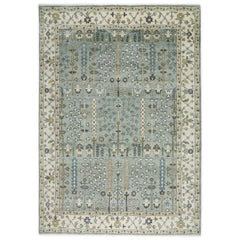 10x14 Celadon, Beige, Green Color Hand Knotted Oushak Wool Transitional Oriental Rug