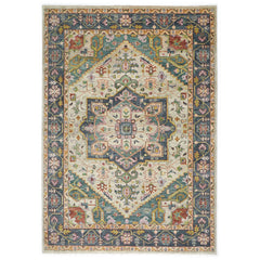 10x14 Beige, Mint, Slate Color Hand Knotted Oushak Wool  Oriental Rug