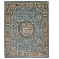 12x15 Blue, Rust, Green Color Hand Knotted Oushak Wool Traditional Oriental Rug