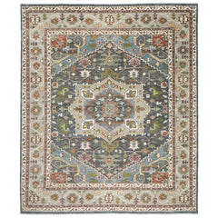 12x15 Slate, Gray, Blue Color Hand Knotted Oushak Wool  Oriental Rug
