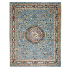 12x15 Blue, Rust, Ivory Color Hand Knotted Oushak Wool Traditional Oriental Rug