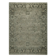 Gray 9x12 Hand Knotted Oushak Transitional Wool Oriental Area Rug
