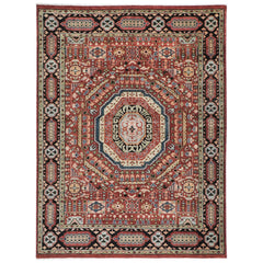 9x12 Rust, Sage, Beige Color Hand Knotted Oushak Wool Traditional Oriental Rug
