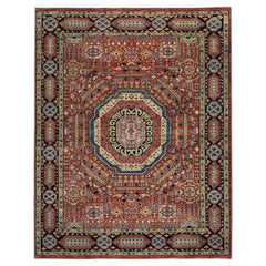 9x12 Rust, Sage, Blue Color Hand Knotted Oushak Wool Traditional Oriental Rug
