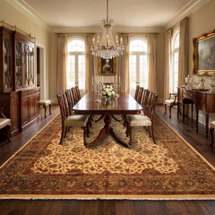 12x18 Ivory, Sage, Rust Color Hand Knotted Agra New Zealand Wool Traditional Oriental Rug