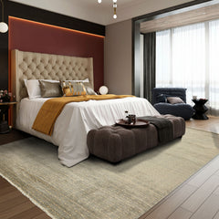 8x10 Moss, Ivory, Color Hand Knotted Bokhara New Zealand Wool Modern & Contemporary Oriental Rug