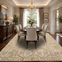 8x10 Gray, Taupe, Slate Color Hand Knotted Tibetan Wool Transitional Oriental Rug