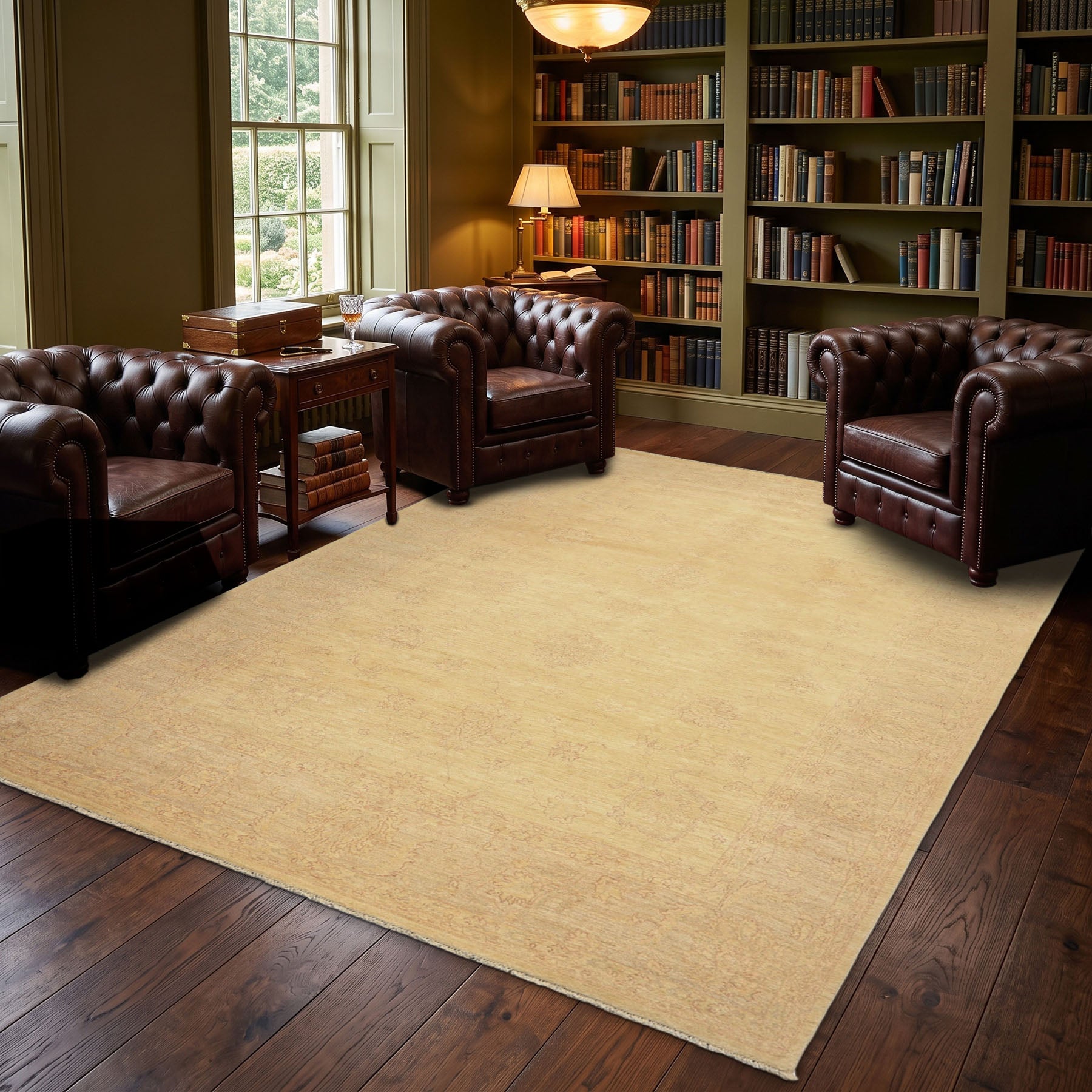 9x12 Ivory, Gray, Taupe Color Hand Knotted Peshawar Wool Transitional Oriental Rug