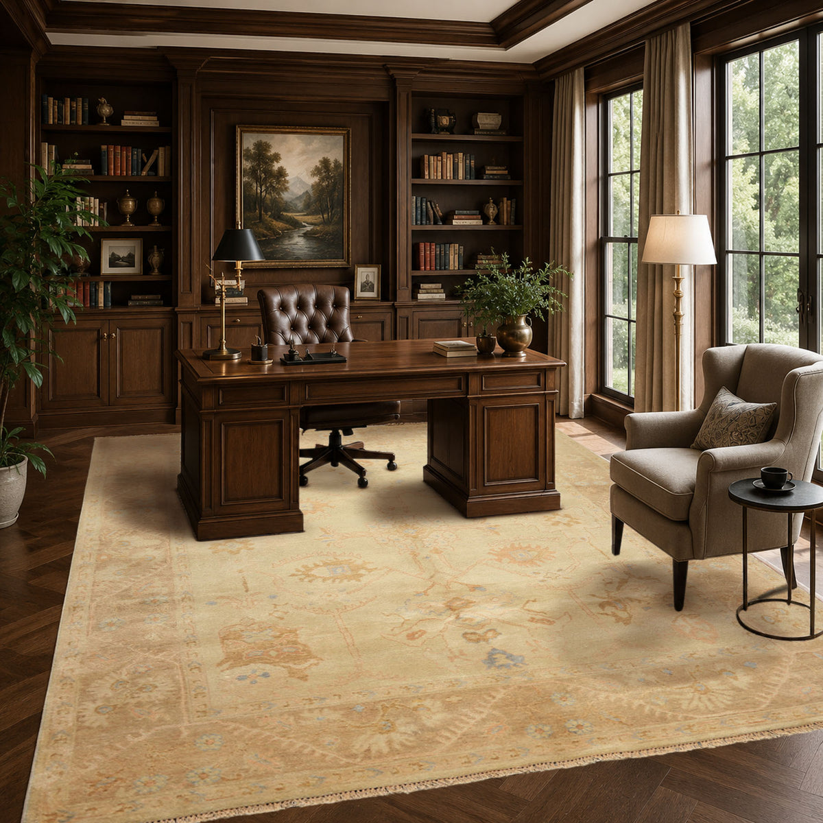 8x10 Beige, Taupe, Blush Color Hand Knotted Washed out New Zealand Wool Transitional Oriental Rug