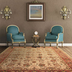 6x9 Tan, Maroon, Gold Color Hand Knotted Kashan Wool & Silk Traditional Oriental Rug