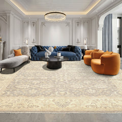9x12 Taupe, Gray, Ivory Color Hand Knotted Peshawar Wool Transitional Oriental Rug