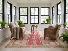 Multi Size Coral Beige Tan Color Hand Woven Kilim Jute Southwestern Oriental Rug