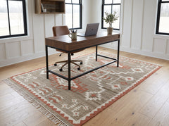 Multi Size Tan Orange Ivory Color Hand Woven Kilim Jute Southwestern Oriental Rug