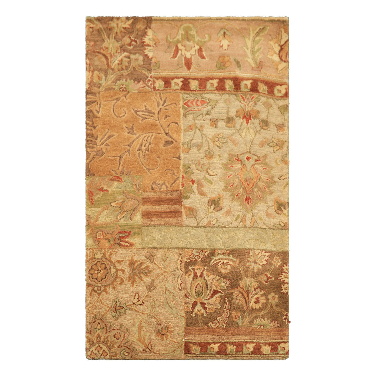 3x5 Beige, Rust, Brown Color Hand Tufted  Wool Transitional Oriental Rug