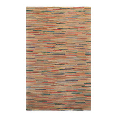 4x6 Rose, Multi, Color Hand Knotted Tibetan Wool Modern & Contemporary Oriental Rug