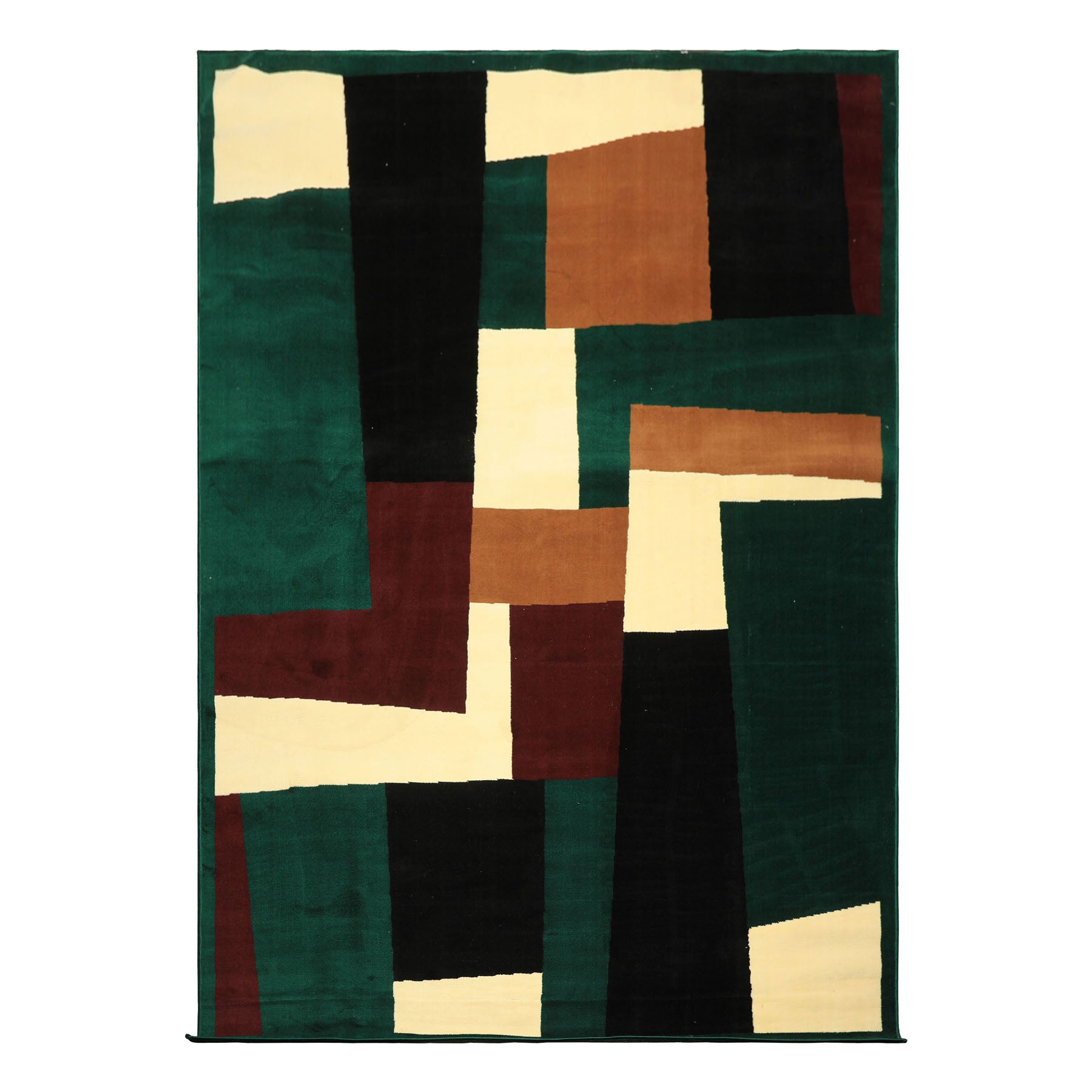 8x10 Green, Black, Maroon Color Machine Made  Polyproplene Modern Oriental Rug