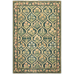 6x9 Green, Beige, Brown Color Hand Woven Chainstitch Wool Traditional Oriental Rug