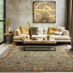 Multi Size Sage Pistachio Blush Color Hand Tufted  Wool Traditional Oriental Rug