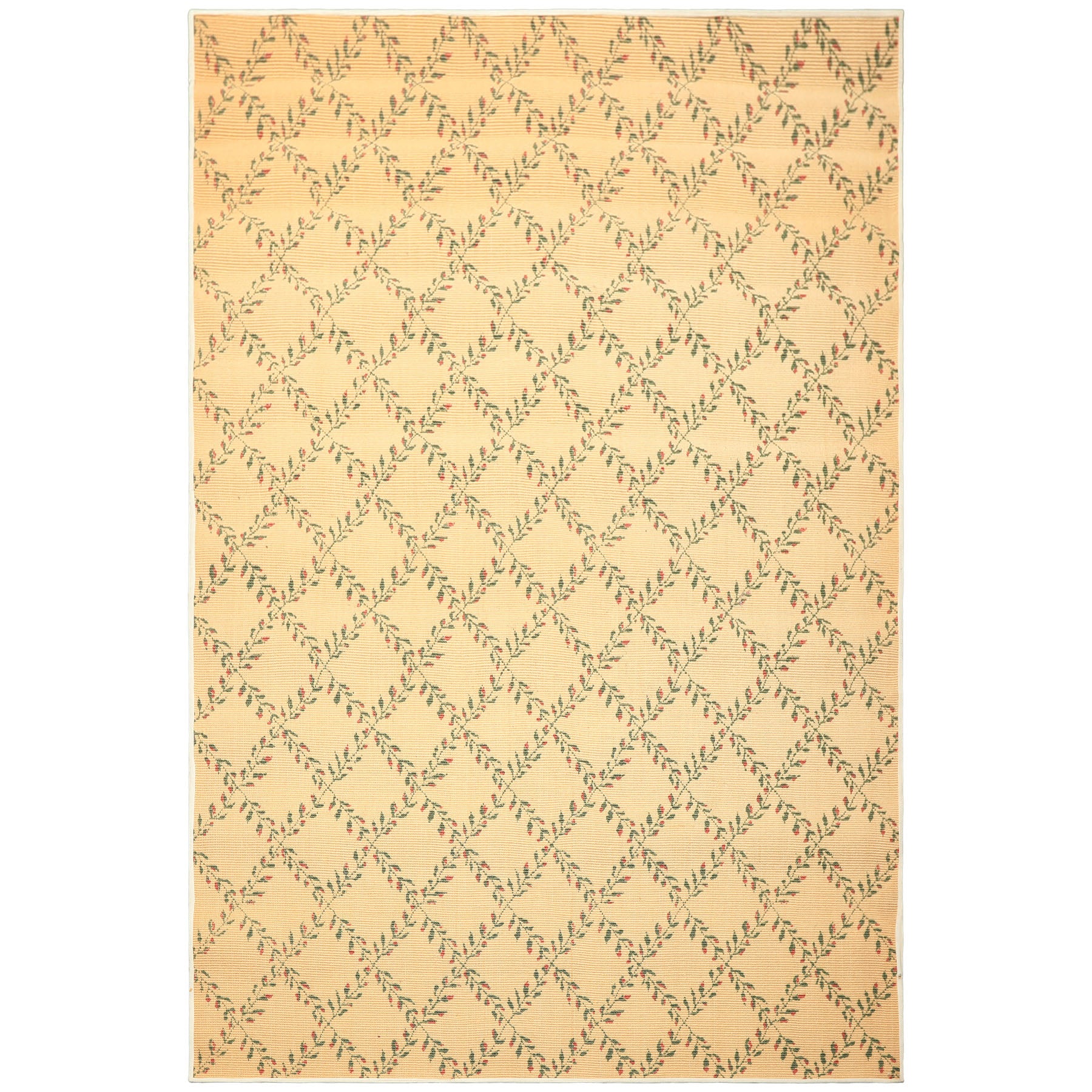 6x9 Tan, Green, Rust Color Machine Made  Sisal Transitional Oriental Rug