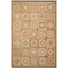 6x9 Blush, Green, Brown Color Machine Made  Wool Traditional Oriental Rug