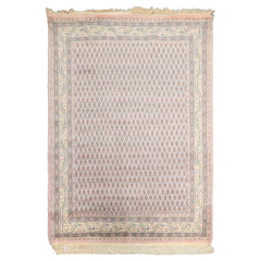 4x6 Lilac, Ivory, Slate Color Hand Knotted Persian Wool Traditional Oriental Rug